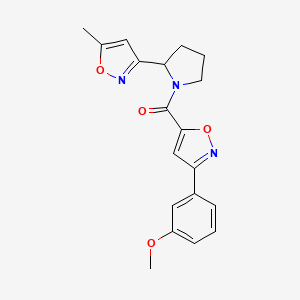 molecular formula C19H19N3O4 B4471891 3-(3-methoxyphenyl)-5-{[2-(5-methyl-3-isoxazolyl)-1-pyrrolidinyl]carbonyl}isoxazole 