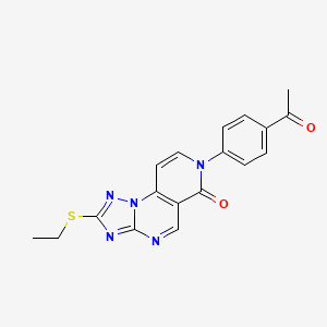 molecular formula C18H15N5O2S B4471936 7-(4-acetylphenyl)-2-(ethylsulfanyl)pyrido[3,4-e][1,2,4]triazolo[1,5-a]pyrimidin-6(7H)-one 