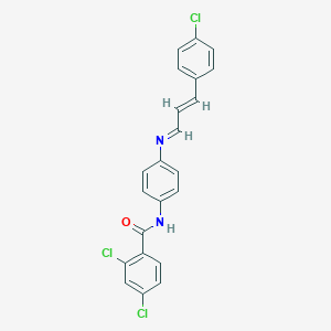 2,4-dichloro-N-(4-{[3-(4-chlorophenyl)-2-propenylidene]amino}phenyl)benzamide