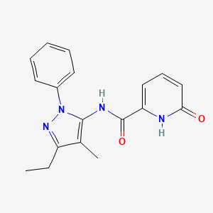 N-(3-ethyl-4-methyl-1-phenyl-1H-pyrazol-5-yl)-6-oxo-1,6-dihydropyridine-2-carboxamide