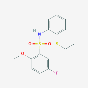 N-[2-(ETHYLSULFANYL)PHENYL]-5-FLUORO-2-METHOXYBENZENE-1-SULFONAMIDE