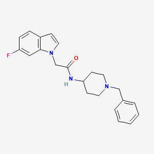 molecular formula C22H24FN3O B4471964 N-(1-benzylpiperidin-4-yl)-2-(6-fluoro-1H-indol-1-yl)acetamide 