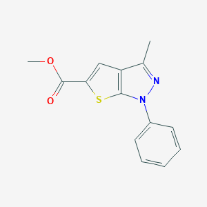 molecular formula C14H12N2O2S B447198 methyl 3-methyl-1-phenyl-1H-thieno[2,3-c]pyrazole-5-carboxylate 