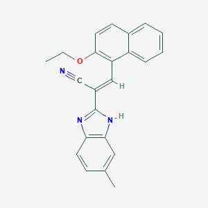 molecular formula C23H19N3O B447199 3-(2-ethoxy-1-naphthyl)-2-(6-methyl-1H-benzimidazol-2-yl)acrylonitrile 