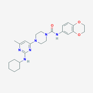 4-[2-(cyclohexylamino)-6-methyl-4-pyrimidinyl]-N-(2,3-dihydro-1,4-benzodioxin-6-yl)-1-piperazinecarboxamide