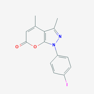 molecular formula C14H11IN2O2 B447202 1-(4-iodophenyl)-3,4-dimethylpyrano[2,3-c]pyrazol-6(1H)-one 