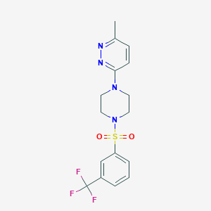 molecular formula C16H17F3N4O2S B4472033 3-methyl-6-(4-{[3-(trifluoromethyl)phenyl]sulfonyl}-1-piperazinyl)pyridazine 