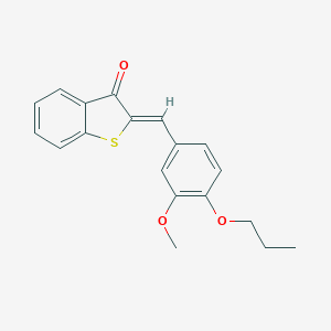 molecular formula C19H18O3S B447205 2-(3-methoxy-4-propoxybenzylidene)-1-benzothiophen-3(2H)-one 