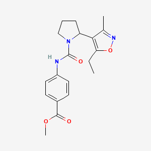 Methyl 4-{[2-(5-ethyl-3-methyl-1,2-oxazol-4-YL)pyrrolidine-1-carbonyl]amino}benzoate