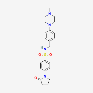 N-{[4-(4-METHYLPIPERAZIN-1-YL)PHENYL]METHYL}-4-(2-OXOPYRROLIDIN-1-YL)BENZENE-1-SULFONAMIDE