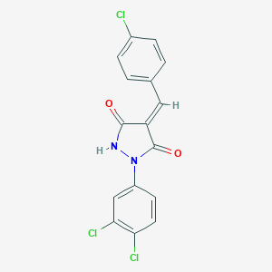 molecular formula C16H9Cl3N2O2 B447208 4-(4-Chlorobenzylidene)-1-(3,4-dichlorophenyl)-3,5-pyrazolidinedione 