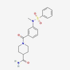 molecular formula C20H23N3O4S B4472082 1-[3-(N-METHYLBENZENESULFONAMIDO)BENZOYL]PIPERIDINE-4-CARBOXAMIDE 