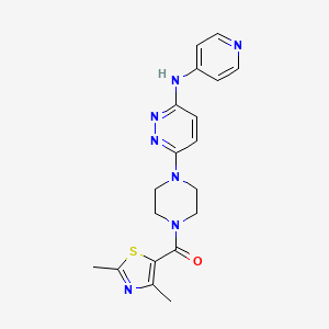 molecular formula C19H21N7OS B4472093 6-{4-[(2,4-dimethyl-1,3-thiazol-5-yl)carbonyl]-1-piperazinyl}-N-4-pyridinyl-3-pyridazinamine 