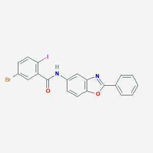 molecular formula C20H12BrIN2O2 B447210 5-bromo-2-iodo-N-(2-phenyl-1,3-benzoxazol-5-yl)benzamide 