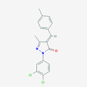 molecular formula C18H14Cl2N2O B447212 2-(3,4-dichlorophenyl)-5-methyl-4-(4-methylbenzylidene)-2,4-dihydro-3H-pyrazol-3-one 