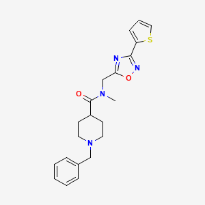 1-benzyl-N-methyl-N-{[3-(thiophen-2-yl)-1,2,4-oxadiazol-5-yl]methyl}piperidine-4-carboxamide