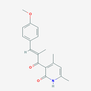 molecular formula C18H19NO3 B447214 3-[3-(4-methoxyphenyl)-2-methylacryloyl]-4,6-dimethyl-2(1H)-pyridinone 