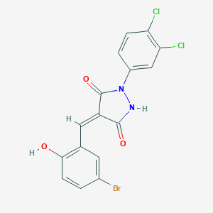 molecular formula C16H9BrCl2N2O3 B447216 4-(5-Bromo-2-hydroxybenzylidene)-1-(3,4-dichlorophenyl)-3,5-pyrazolidinedione 