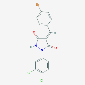 molecular formula C16H9BrCl2N2O2 B447217 4-(4-Bromobenzylidene)-1-(3,4-dichlorophenyl)-3,5-pyrazolidinedione 