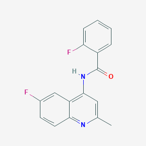 2-fluoro-N-(6-fluoro-2-methyl-4-quinolinyl)benzamide