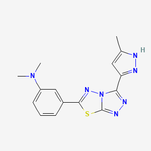 N,N-dimethyl-3-[3-(3-methyl-1H-pyrazol-5-yl)[1,2,4]triazolo[3,4-b][1,3,4]thiadiazol-6-yl]aniline