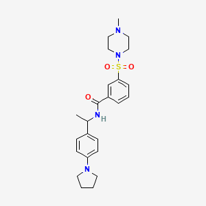 molecular formula C24H32N4O3S B4472224 3-[(4-methylpiperazin-1-yl)sulfonyl]-N-{1-[4-(pyrrolidin-1-yl)phenyl]ethyl}benzamide 