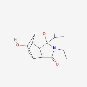 molecular formula C14H21NO3 B4472226 5-Ethyl-9-hydroxy-6-propan-2-yl-7-oxa-5-azatetracyclo[6.3.0.02,6.03,10]undecan-4-one 