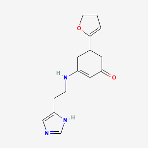 5-(furan-2-yl)-3-{[2-(1H-imidazol-4-yl)ethyl]amino}cyclohex-2-en-1-one