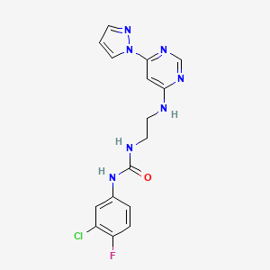 N-(3-chloro-4-fluorophenyl)-N'-(2-{[6-(1H-pyrazol-1-yl)-4-pyrimidinyl]amino}ethyl)urea