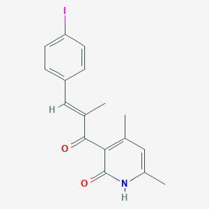 molecular formula C17H16INO2 B447224 3-[3-(4-iodophenyl)-2-methylacryloyl]-4,6-dimethyl-2(1H)-pyridinone 
