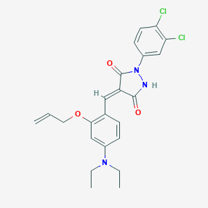 molecular formula C23H23Cl2N3O3 B447227 4-[2-(Allyloxy)-4-(diethylamino)benzylidene]-1-(3,4-dichlorophenyl)-3,5-pyrazolidinedione 
