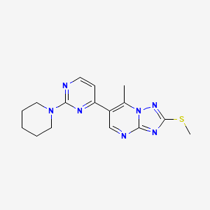 7-Methyl-2-(methylsulfanyl)-6-(2-piperidino-4-pyrimidinyl)[1,2,4]triazolo[1,5-a]pyrimidine