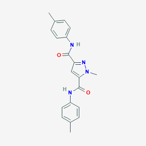 molecular formula C20H20N4O2 B447229 1-methyl-N~3~,N~5~-bis(4-methylphenyl)-1H-pyrazole-3,5-dicarboxamide CAS No. 311812-92-7