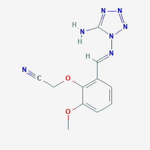 molecular formula C11H11N7O2 B447233 (2-{[(5-amino-1H-tetraazol-1-yl)imino]methyl}-6-methoxyphenoxy)acetonitrile 