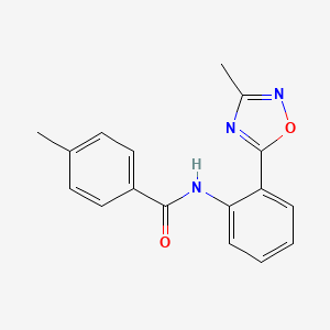 4-methyl-N-[2-(3-methyl-1,2,4-oxadiazol-5-yl)phenyl]benzamide