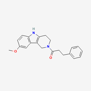 molecular formula C21H22N2O2 B4472340 1-(8-methoxy-1,3,4,5-tetrahydro-2H-pyrido[4,3-b]indol-2-yl)-3-phenylpropan-1-one 