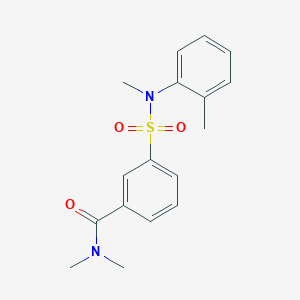 molecular formula C17H20N2O3S B4472345 N,N-dimethyl-3-{[methyl(2-methylphenyl)amino]sulfonyl}benzamide 