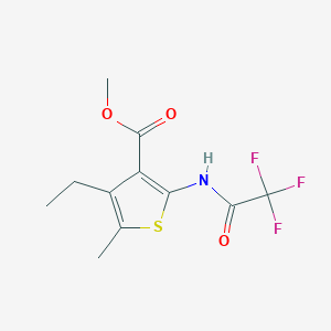 molecular formula C11H12F3NO3S B447235 Methyl 4-ethyl-5-methyl-2-[(trifluoroacetyl)amino]-3-thiophenecarboxylate 