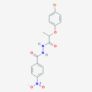 molecular formula C16H14BrN3O5 B447236 N'-[2-(4-bromophenoxy)propanoyl]-4-nitrobenzohydrazide 