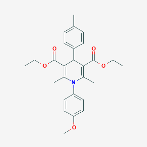 molecular formula C27H31NO5 B447237 Diethyl 1-(4-methoxyphenyl)-2,6-dimethyl-4-(4-methylphenyl)-1,4-dihydro-3,5-pyridinedicarboxylate 