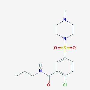 molecular formula C15H22ClN3O3S B4472379 2-chloro-5-[(4-methyl-1-piperazinyl)sulfonyl]-N-propylbenzamide 