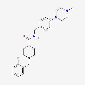 1-[(2-FLUOROPHENYL)METHYL]-N-{[4-(4-METHYLPIPERAZIN-1-YL)PHENYL]METHYL}PIPERIDINE-4-CARBOXAMIDE