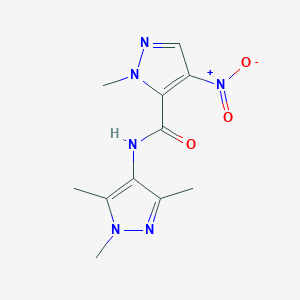 molecular formula C11H14N6O3 B447239 1-methyl-4-nitro-N-(1,3,5-trimethyl-1H-pyrazol-4-yl)-1H-pyrazole-5-carboxamide 