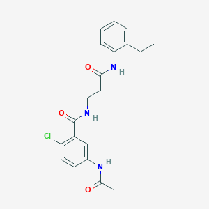 molecular formula C20H22ClN3O3 B4472404 5-(acetylamino)-2-chloro-N-{3-[(2-ethylphenyl)amino]-3-oxopropyl}benzamide 