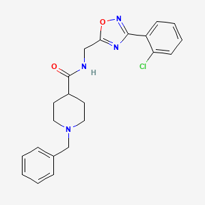 1-benzyl-N-{[3-(2-chlorophenyl)-1,2,4-oxadiazol-5-yl]methyl}piperidine-4-carboxamide