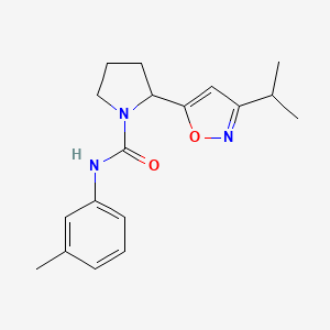 N-(3-Methylphenyl)-2-[3-(propan-2-YL)-1,2-oxazol-5-YL]pyrrolidine-1-carboxamide