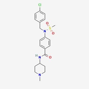 molecular formula C21H26ClN3O3S B4472446 4-[(4-chlorobenzyl)(methylsulfonyl)amino]-N-(1-methyl-4-piperidinyl)benzamide 