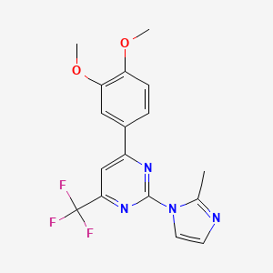 4-(3,4-Dimethoxyphenyl)-2-(2-methylimidazol-1-yl)-6-(trifluoromethyl)pyrimidine