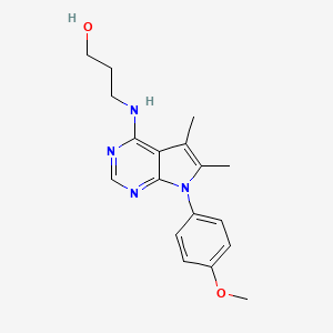 3-{[7-(4-methoxyphenyl)-5,6-dimethyl-7H-pyrrolo[2,3-d]pyrimidin-4-yl]amino}-1-propanol