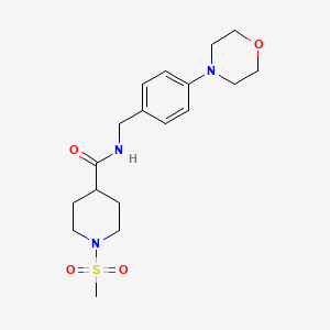 molecular formula C18H27N3O4S B4472512 1-METHANESULFONYL-N-{[4-(MORPHOLIN-4-YL)PHENYL]METHYL}PIPERIDINE-4-CARBOXAMIDE 